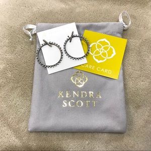 Kendra Scott Charlie Grace Hoop Earrings Gunmetal